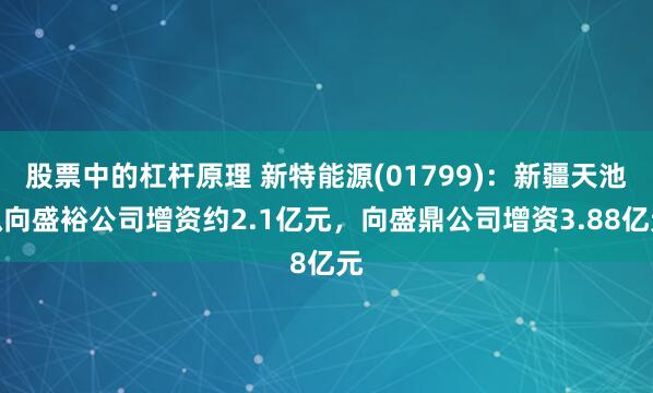 股票中的杠杆原理 新特能源(01799)：新疆天池拟向盛裕公司增资约2.1亿元，向盛鼎公司增资3.88亿元